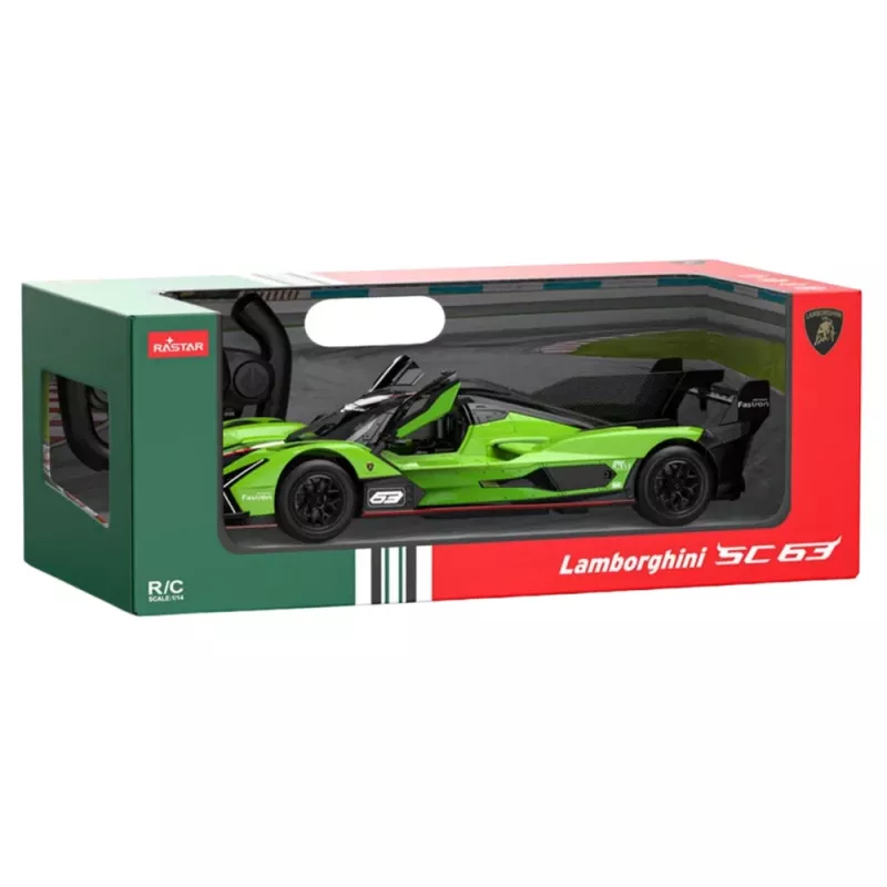 Rastar Lamborghini SC63 nuotolinio valdymo lenktyninis automobilis RC žalias 1:14