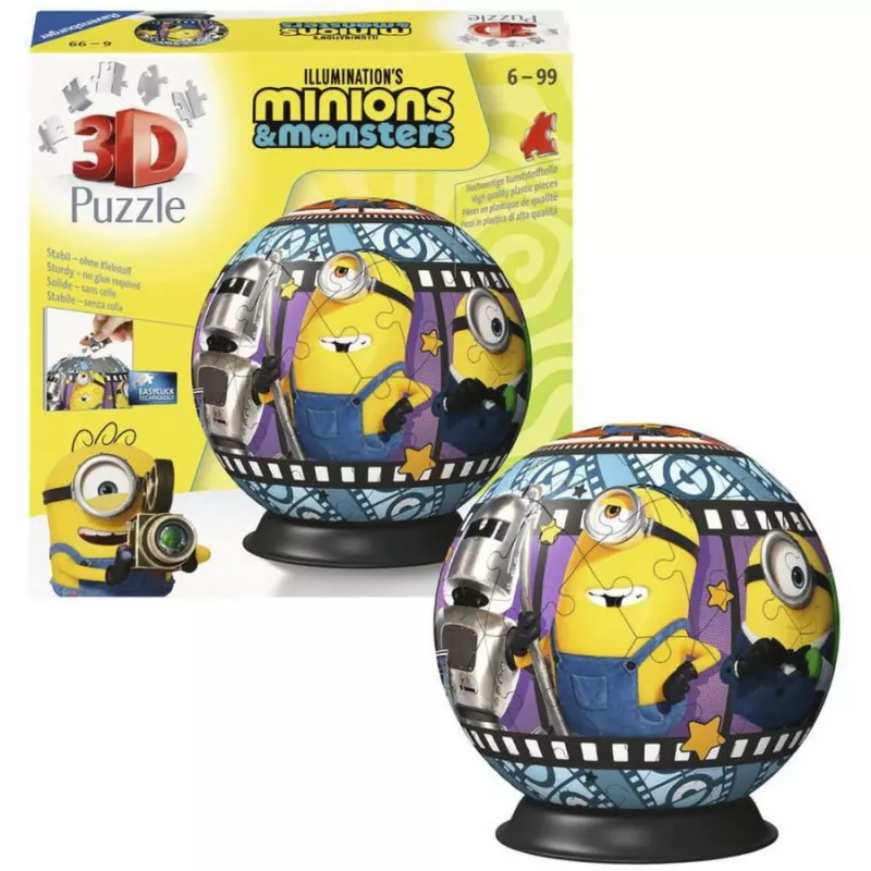 RAVENSBURGER 3D Puzzleball Minions 3 – 72 dalys