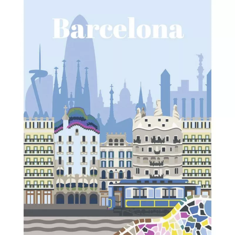 RAVENSBURGER CreArt Piešimas pagal skaičius rinkinys - Spalvinga Barcelona