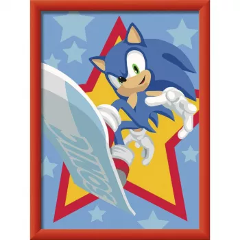 Ravensburger CreArt - Rasender Sonic Piešimas pagal skaičius rinkinys