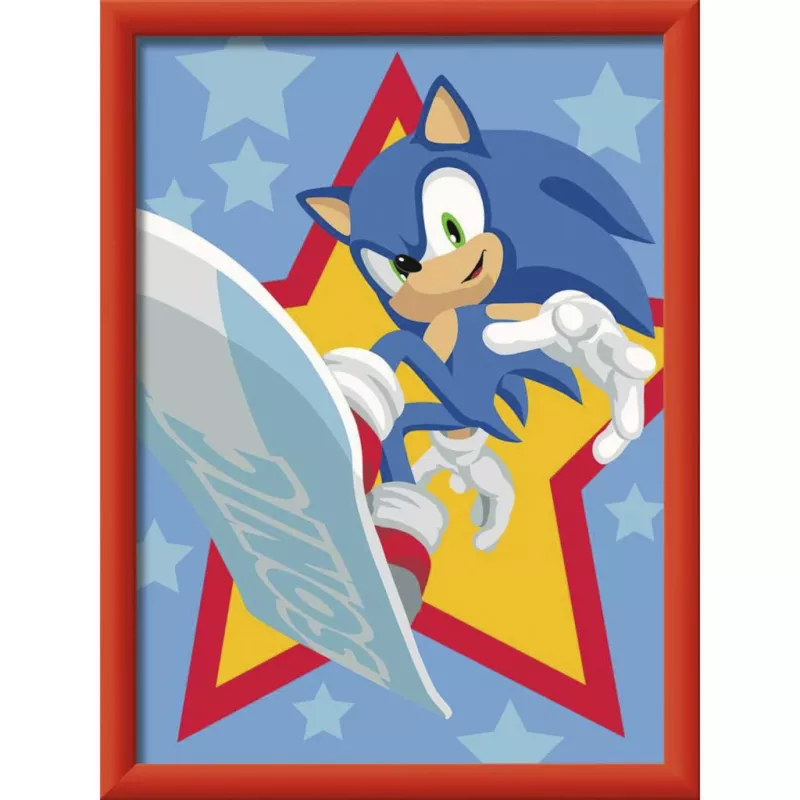 Ravensburger CreArt - Rasender Sonic Piešimas pagal skaičius rinkinys