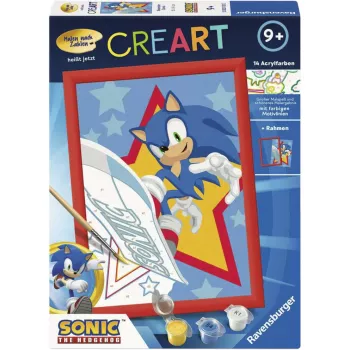 Ravensburger CreArt - Rasender Sonic Piešimas pagal skaičius rinkinys