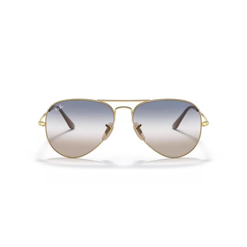 Ray-Ban Aviator Metal II akiniai RB3689 auksinis rėmelis rudi gradientiniai stiklai 62mm