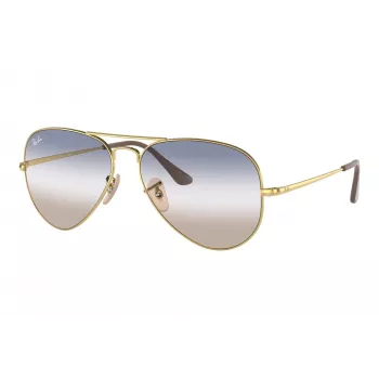 Ray-Ban Aviator Metal II akiniai RB3689 auksinis rėmelis rudi gradientiniai stiklai 62mm