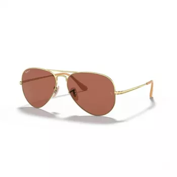 Ray-Ban Aviator Metal II akiniai nuo saulės RB3689 auksiniai šviesiai mėlynas gradientas 58mm unisex