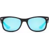 Ray-Ban Junior RJ9052S100S55 Akiniai - Blizgantis juodas rėmelis, šviesiai mėlynas veidrodinis lęšis, 48 mm