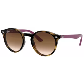 Ray-Ban Junior RJ9064S447041 Vaikiški akiniai nuo saulės, permatomas mėlynas rėmelis, pilki gradientiniai lęšiai, 44/19/130 mm