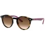 Ray-Ban Junior RJ9064S447041 Vaikiški akiniai nuo saulės, permatomas mėlynas rėmelis, pilki gradientiniai lęšiai, 44/19/130 mm