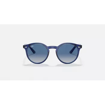 Ray-Ban Junior RJ9064S447062 Vaikiški akiniai nuo saulės, Skaidrus mėlynas rėmelis, Pilki gradientiniai lęšiai, 44 mm