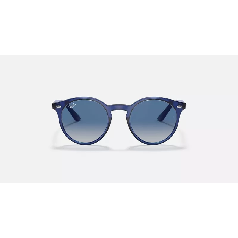 Ray-Ban Junior RJ9064S447062 Vaikiški akiniai nuo saulės, Skaidrus mėlynas rėmelis, Pilki gradientiniai lęšiai, 44 mm