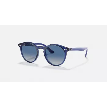 Ray-Ban Junior RJ9064S447062 Vaikiški akiniai nuo saulės, Skaidrus mėlynas rėmelis, Pilki gradientiniai lęšiai, 44 mm