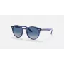 Ray-Ban Junior RJ9064S447062 Vaikiški akiniai nuo saulės, Skaidrus mėlynas rėmelis, Pilki gradientiniai lęšiai, 44 mm