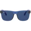 Ray-Ban Junior RJ9069S706080 Vaikiški akiniai nuo saulės Phantos Skaidri mėlyna Pilka klasikinė 48mm
