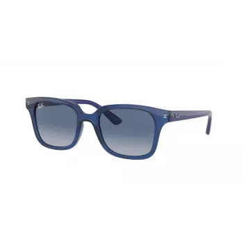 Ray-Ban Junior RJ9071S70624L Vaikiški akiniai nuo saulės Skaidrus mėlynas rėmelis Mėlynas gradientinis tamsiai mėlynas lęšis 48mm