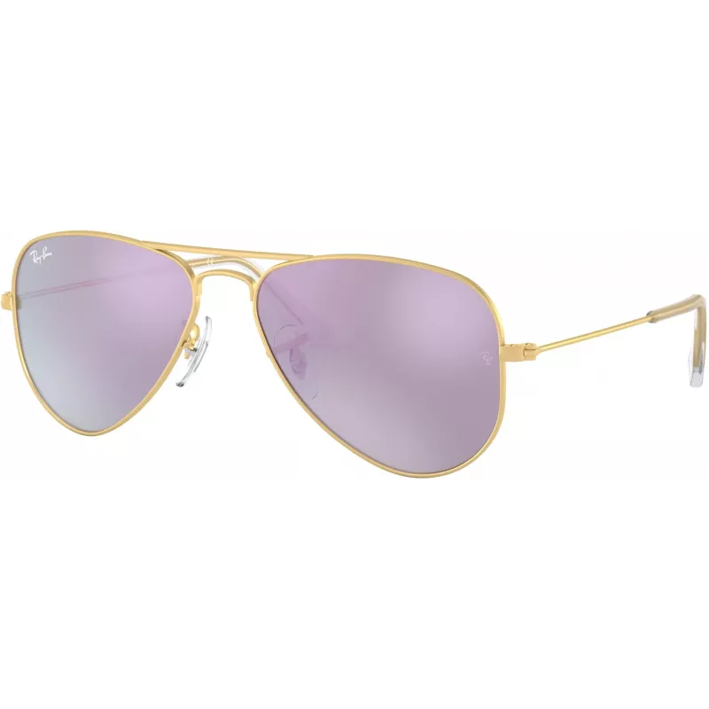 Ray-Ban Junior RJ95062494V5 Vaikiški akiniai nuo saulės - Skaidrus mėlynas rėmelis, mėlyni veidrodiniai lęšiai, 50 mm