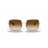 Ray-Ban RB1971-914751 Square 1971 akiniai nuo saulės - poliruotas auksinis rėmelis, rudi gradientiniai lęšiai, 54 mm