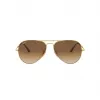 Ray-Ban RB3689 Aviator akiniai auksiniu remeliu rudais gradientiniais stiklais 58/14/140 mm