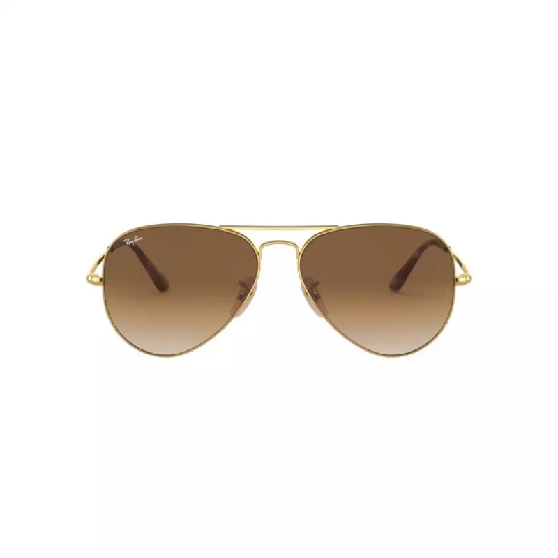 Ray-Ban RB3689 Aviator akiniai auksiniu remeliu rudais gradientiniais stiklais 58/14/140 mm