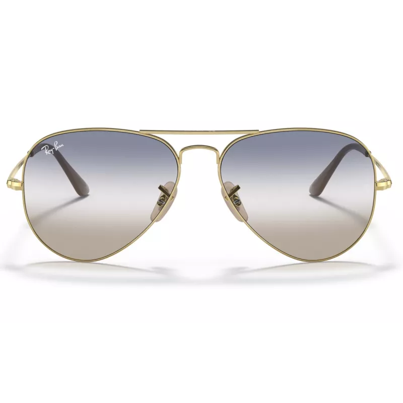 Ray-Ban RB3689 Aviator akiniai auksiniai žali gradientiniai 58mm unisex
