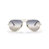 Ray-Ban RB3689 Aviator Titanium akiniai nuo saulės, auksinis rėmelis, žali G-15 lęšiai, 58 mm