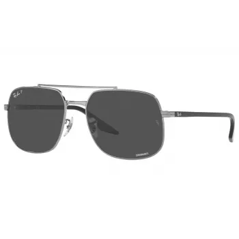 Ray-Ban RB3699 Unisex akiniai nuo saulės, ginklo metalo rėmelis, pilki gradientiniai lęšiai, 56 mm