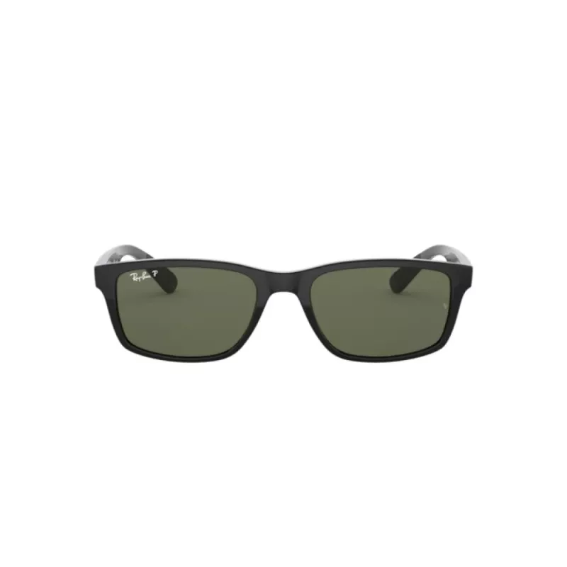 Ray-Ban RB42346019A58 Vyriški kvadratiniai poliarizuoti akiniai nuo saulės - juodi/žali 58/14/140 mm