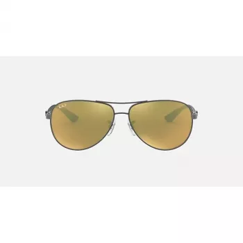 Ray-Ban RB8313 Chromance Aviator akiniai su poliarizuotais žaliais veidrodiniais stiklais, 61 mm
