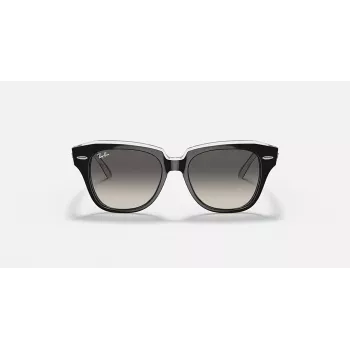 Ray-Ban RB9186S Vaikiški akiniai nuo saulės 711611 Skaidrus mėlynas rėmelis, pilki gradientiniai lęšiai 46mm