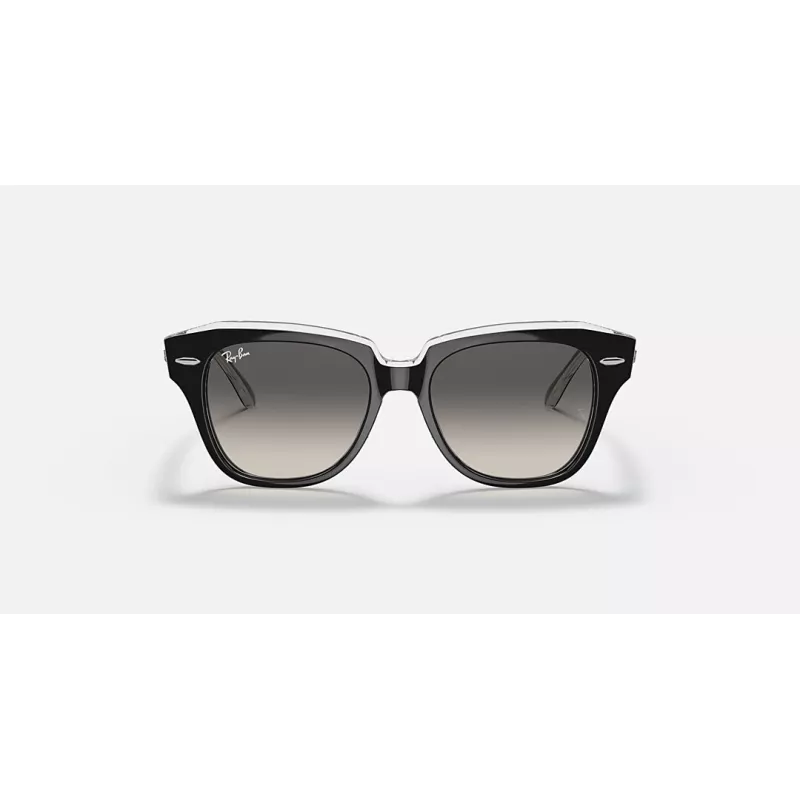 Ray-Ban RB9186S Vaikiški akiniai nuo saulės 711611 Skaidrus mėlynas rėmelis, pilki gradientiniai lęšiai 46mm