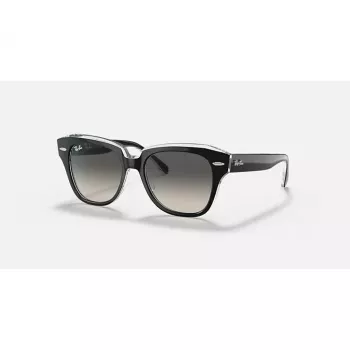 Ray-Ban RB9186S Vaikiški akiniai nuo saulės 711611 Skaidrus mėlynas rėmelis, pilki gradientiniai lęšiai 46mm