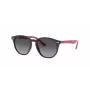 Ray-Ban RJ9070S70218G vaikiški akiniai nuo saulės, permatomi pilki, kvadratiniai, 46 mm