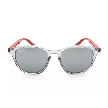 Ray-Ban RJ9070S70636G Vaikiški akiniai nuo saulės Skaidriai pilkas propionato rėmelis Šviesiai mėlyni gradientiniai lęšiai 46mm
