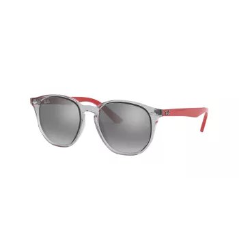 Ray-Ban RJ9070S70636G Vaikiški akiniai nuo saulės Skaidriai pilkas propionato rėmelis Šviesiai mėlyni gradientiniai lęšiai 46mm