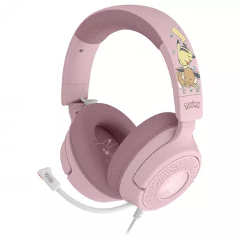Razer Kraken V4 X Pokémon Pikachu & Eevee Edition laidinės žaidimų ausinės, USB-A, 7.1 erdvinis garsas, Chroma RGB
