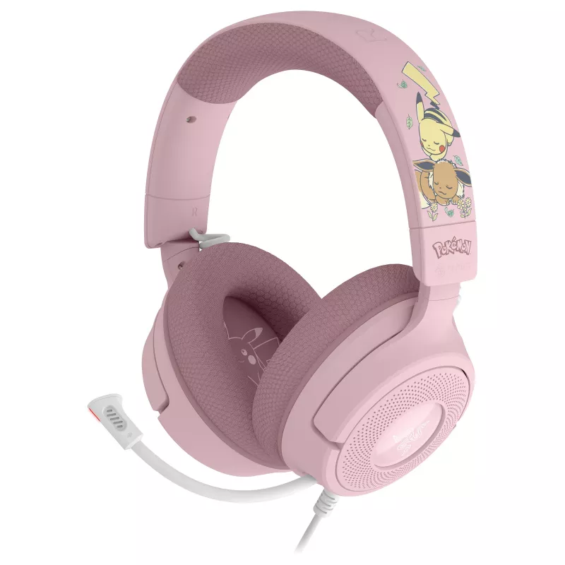 Razer Kraken V4 X Pokémon Pikachu & Eevee Edition laidinės žaidimų ausinės, USB-A, 7.1 erdvinis garsas, Chroma RGB