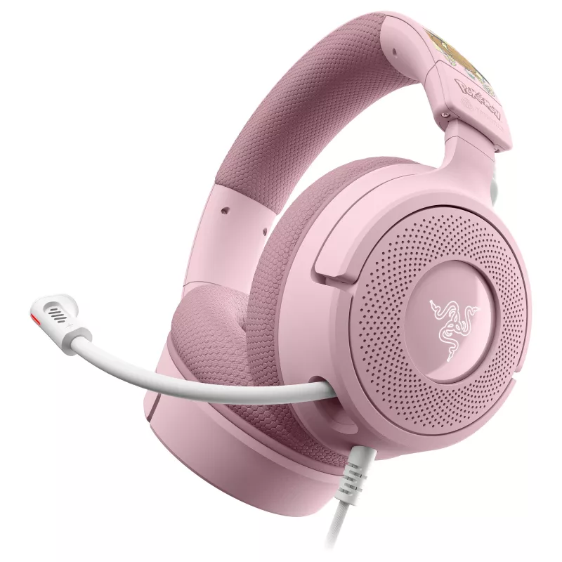 Razer Kraken V4 X Pokémon Pikachu & Eevee Edition laidinės žaidimų ausinės, USB-A, 7.1 erdvinis garsas, Chroma RGB