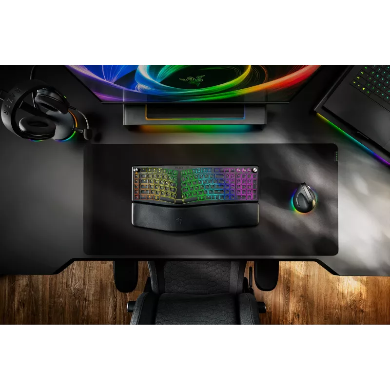 Razer Pro Type Ergo belaidė klaviatūra, JAV išdėstymas, Bluetooth, žirklinio tipo membrana
