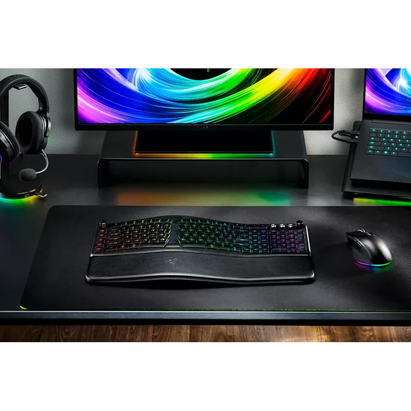 Razer Pro Type Ergo belaidė klaviatūra, JAV išdėstymas, Bluetooth, žirklinio tipo membrana
