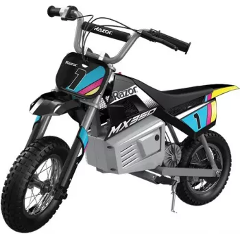 Razor MX350 elektrinis purvo motociklas su lipdukais, juodas