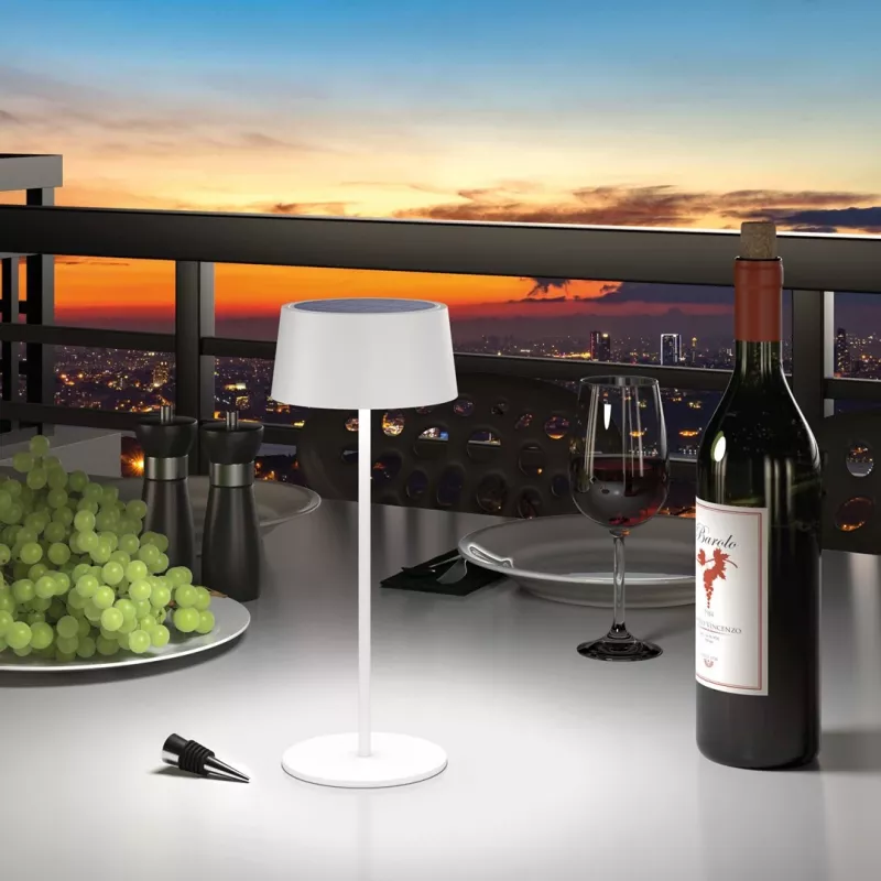 RealPower LED Solar stalinė lempa su reguliuojamu ryškumu ir baterija, balta