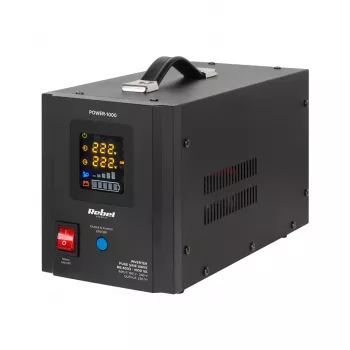 Rebel POWER-1000 Nepertraukiamo maitinimo šaltinis - Gryno sinusinio bangos keitiklis su įkrovimo funkcija 12V 230V 1000VA/700W