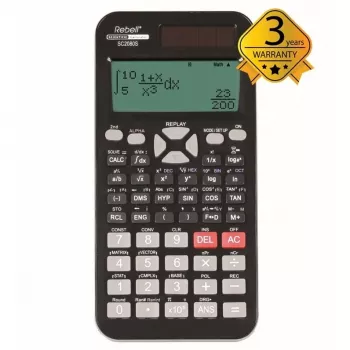 REBELL mokslinis skaičiuotuvas SC2080 – 240 funkcijų, 2 eilučių LCD, maitinamas baterija, juodas