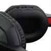 REDRAGON ARES Ausinės žaidimams per ausį su raudonu LED, visakryptis mikrofonas ant strypo, 40 mm tvarkyklės, 3,5 mm lizdas, juodos