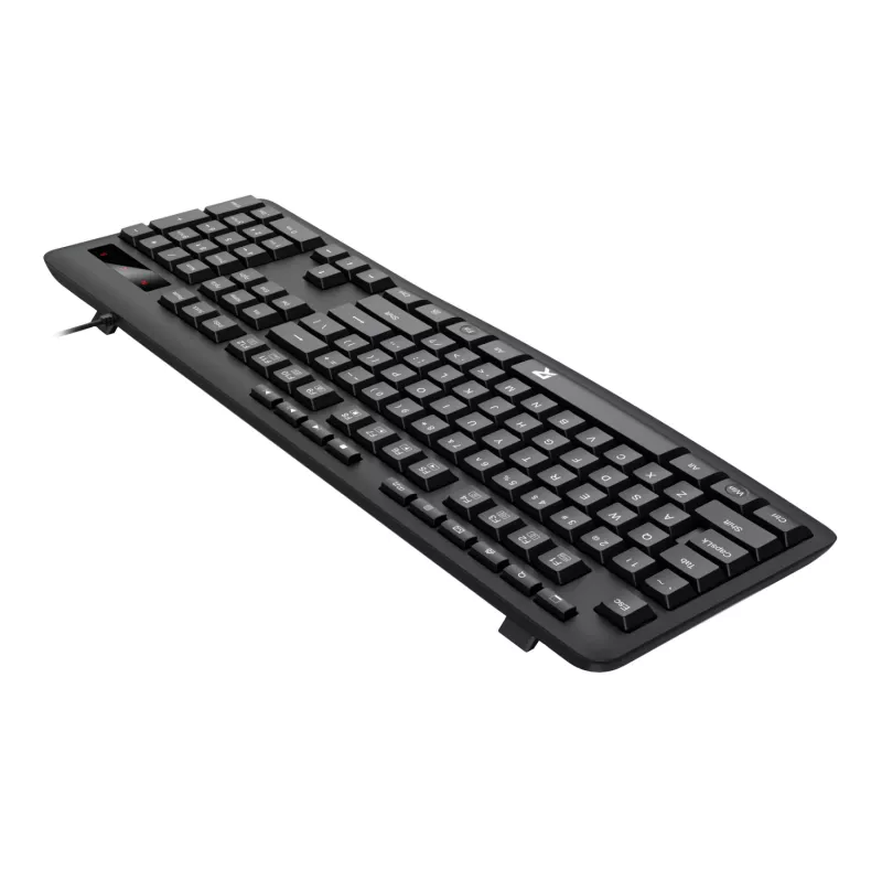 Redragon BK-7366 pilno dydžio ergonomiška laidinė membraninė biuro klaviatūra - juoda