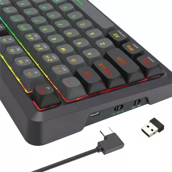 Redragon BRAGI PRO K688 98+1 Gasket belaidė mechaninė klaviatūra (Trijų režimų, RGB, karštai keičiami jungikliai, Cream Linear jungikliai)