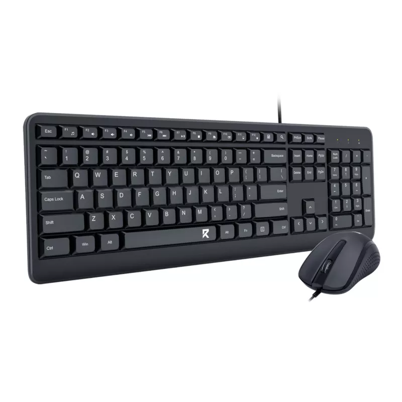 Redragon BS-7092 laidinis žaidimų klaviatūros ir pelės rinkinys, RGB foninis apšvietimas, 3200 DPI, juoda