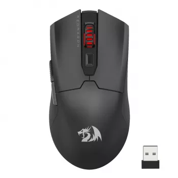 Redragon FYZU M995 PRO belaidė žaidimų pelė - juoda, 26K DPI Pixart 3395, trijų režimų, 9 mygtukai, RGB, 70 val. baterija