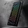 REDRAGON Horus Mini Pro 61 klavišų trijų režimų belaidė RGB žemo profilio mechaninė žaidimų klaviatūra - juoda (raudoni jungikliai)