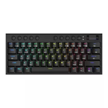 REDRAGON Horus Mini Pro 61 klavišų trijų režimų belaidė RGB žemo profilio mechaninė žaidimų klaviatūra - juoda (raudoni jungikliai)