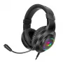 REDRAGON HYLAS H260RGB Ausinės žaidimams per ausį su nuimamu mikrofonu, 50mm tvarkyklės, RGB apšvietimas, 3.5mm garsas + USB maitinimas, juodos